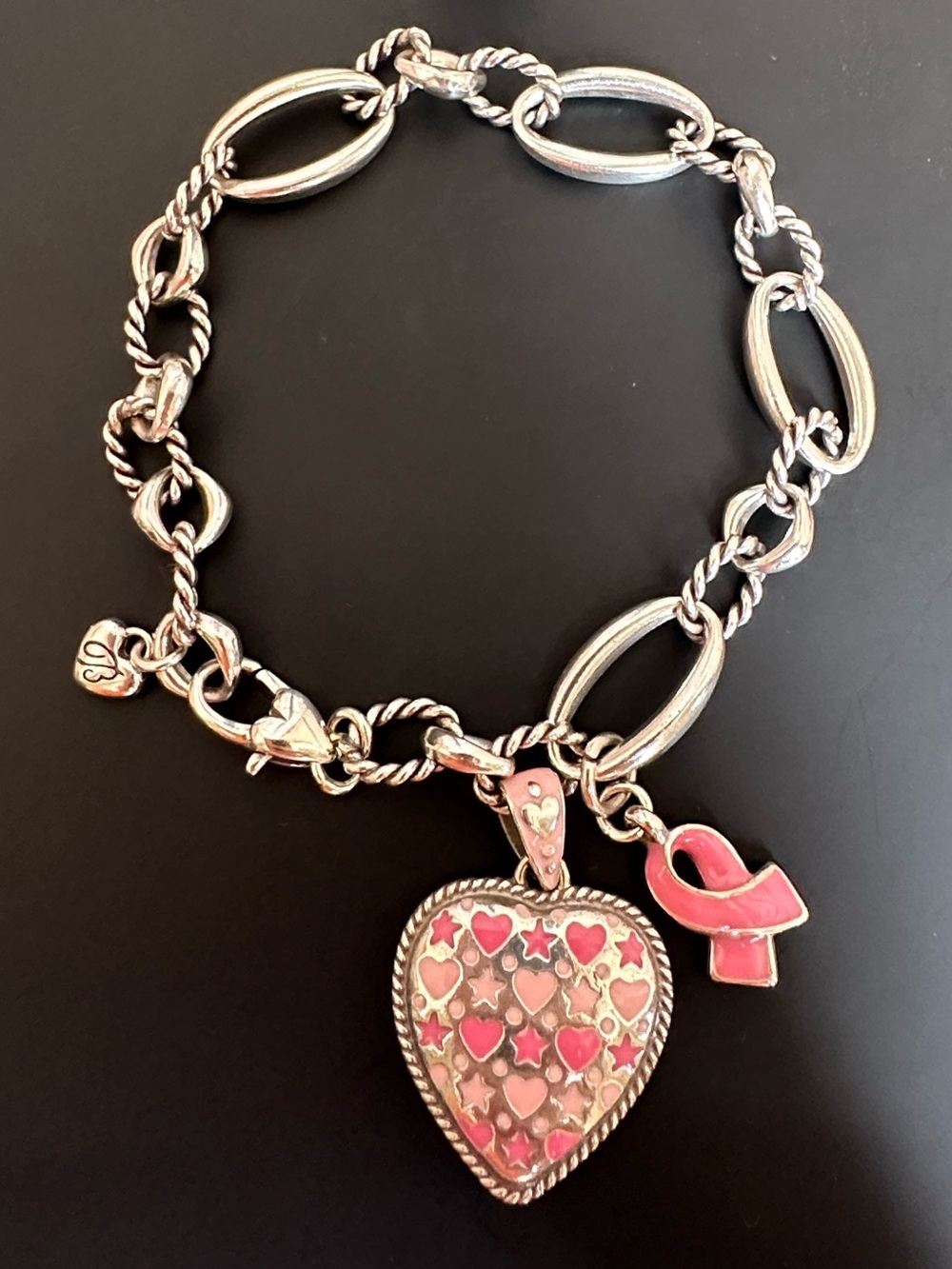 Brighton 2022 Power of Pink Heart Charm Bracelet Limited Edition